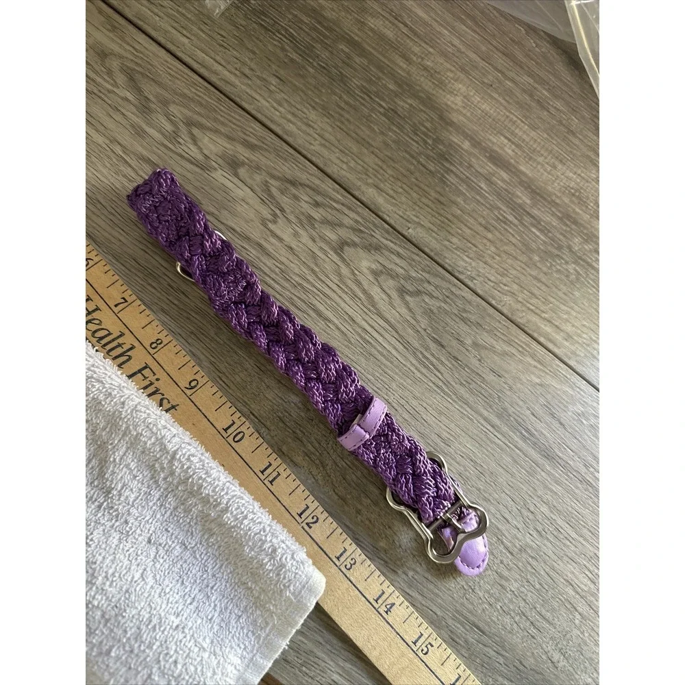 Purple Braided Cord Belt with Lavender Dog Bone Buckle‎ Skinny Novelty Accessory